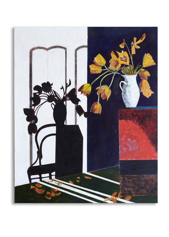 Don Hershman,Tulips-Quarantine Series_acrylic & pencil,30x24, 2020